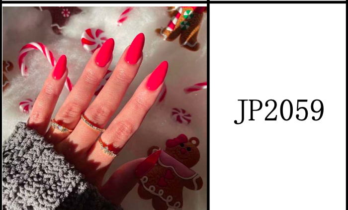 Ongles Stiletto Longue – Corail / Orange rouge Brillant (JP2059)