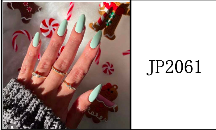 Ongles Stiletto Longue – Vert menthe Brillant (JP2061)