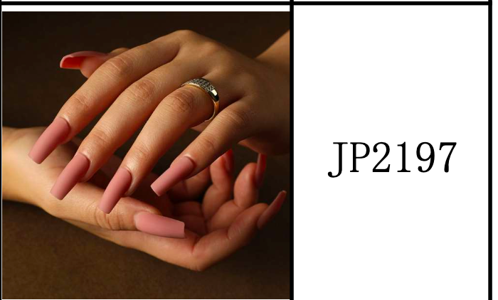 Ongles Coffin Longue – Rose poussiéreux Mat (JP2197)