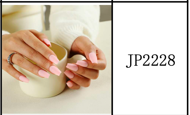 Ongles Coffin Longue – Rose pâle Mat (JP2228)