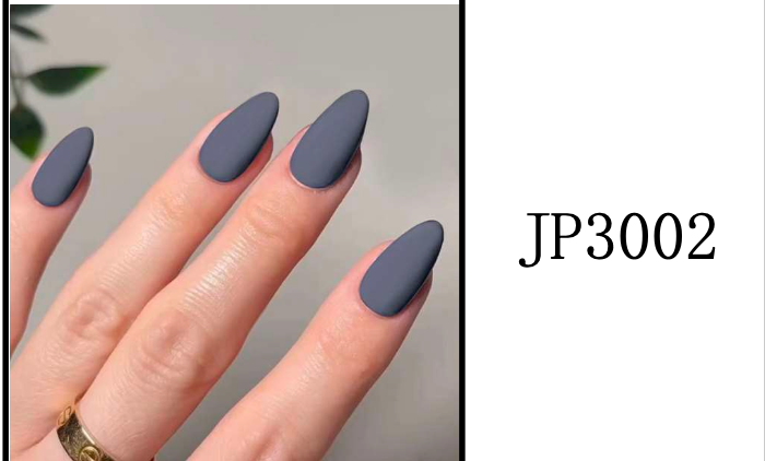 Ongles Amande Longue – Gris ardoise / Bleu gris Mat (JP3002)