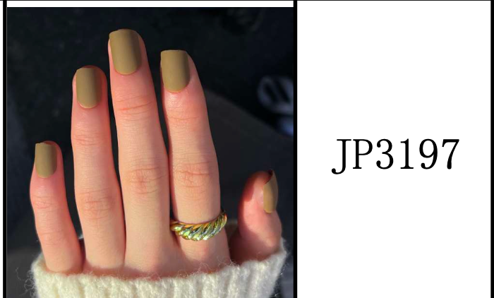 Ongles Carrée Courte – Kaki / Olive Mat (JP3197)