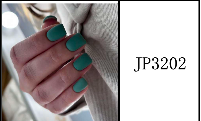 Ongles Carrée Courte – Vert émeraude / Sarcelle Mat (JP3202)